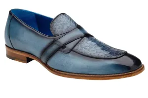 Belvedere Tornado R74 Antique Blue Jean Genuine American Alligator/Italian Calf Loafers