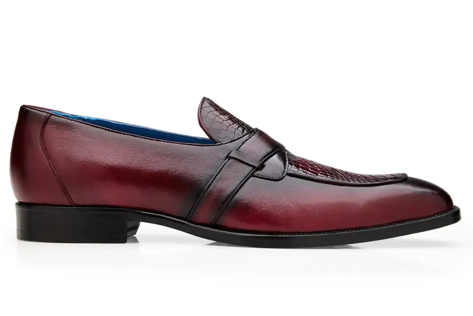 Belvedere Tornado R74 Antique Dark Burgundy Genuine American Alligator/Italian Calf Loafers