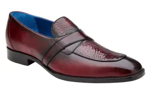 Belvedere Tornado R74 Antique Dark Burgundy Genuine American Alligator/Italian Calf Loafers