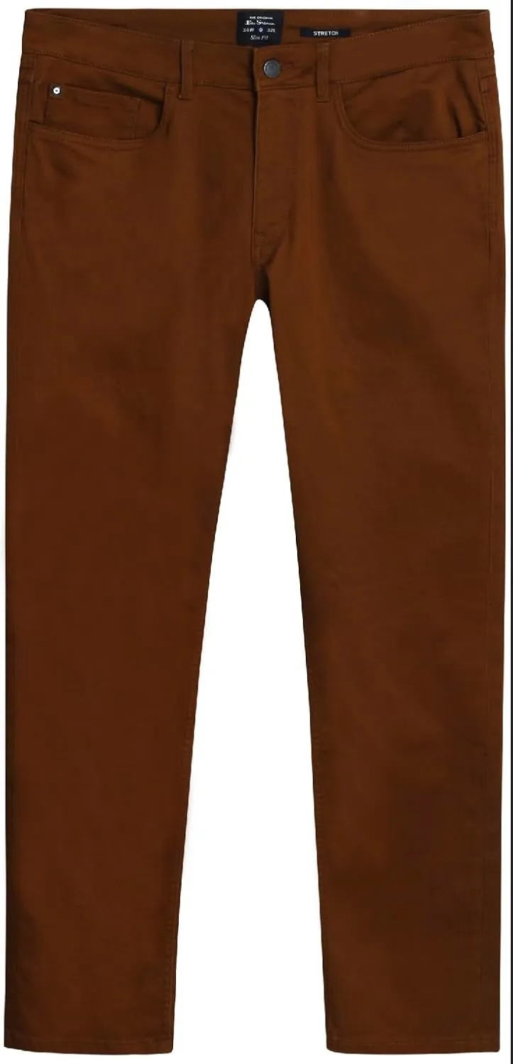 Ben Sherman Men's Pants - Lightweight Comfortable Stretch Fit Flat Front Casual Dress Pants - Chino Pants for Men