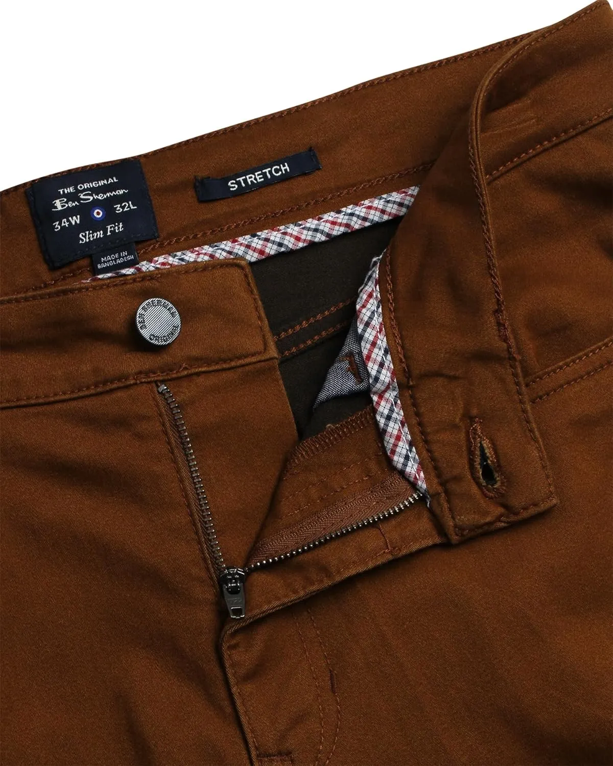 Ben Sherman Men's Pants - Lightweight Comfortable Stretch Fit Flat Front Casual Dress Pants - Chino Pants for Men