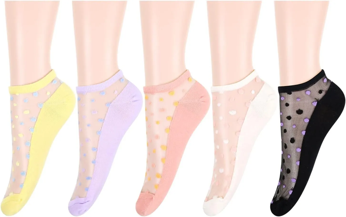 Benefeet Sox Womens Sheer Ankle Socks Girls Lace Mesh Nylon Socks Ultrthin Transparent See Through Summer Sock