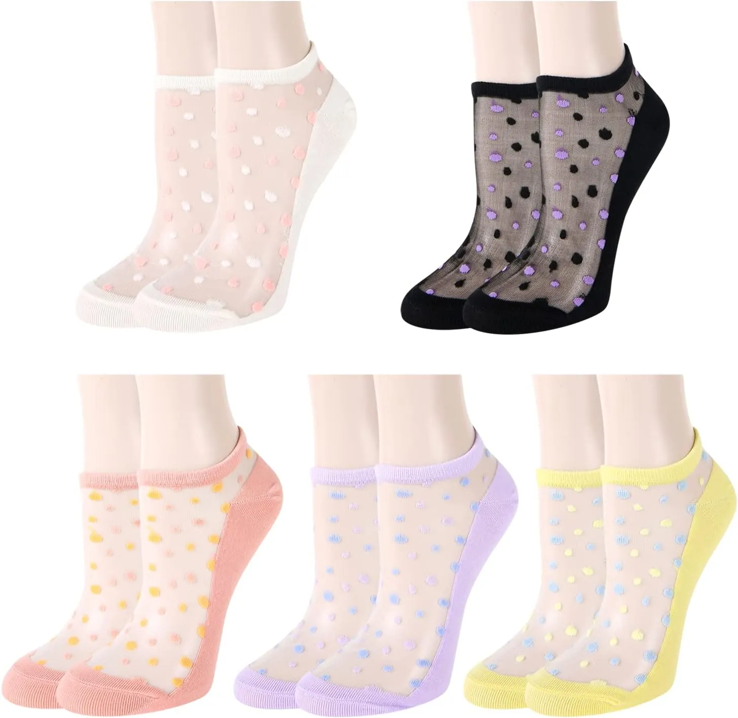 Benefeet Sox Womens Sheer Ankle Socks Girls Lace Mesh Nylon Socks Ultrthin Transparent See Through Summer Sock