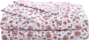 Betsey Johnson - King Bed Sheets, Soft & Lightweight Bedding, Fade & Wrinkle Resistant (Fall Foliage Pink, King)