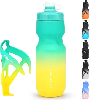 Bicycle Water Bottle Holder with 24 Oz Bottle, Durable Leak-Proof Non-Slip Design, Lightweight & Universal Fit for Mountain/Road Cycling Accessories
