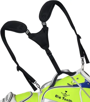 BIG TEETH Pro Golf Bag Strap,Adjustable Padded Bag Strap Replacement, Golf Double Shoulder Bag Straps