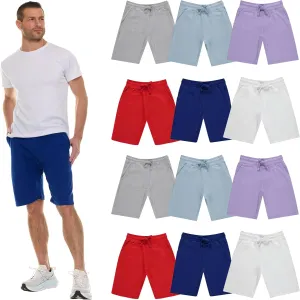 BILLIONHATS Mens Fleece Lined Shorts, 11 Inch Comfy Lounge, Wholesale Bulk Multipack for Donations, Charities, and Shelters