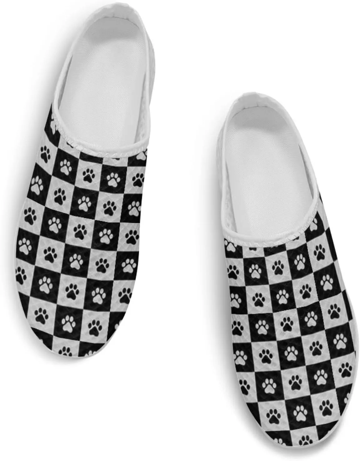 Binienty Checkerboard Print Mules & Clogs for Womens Slip-on Mesh Garden Shoes
