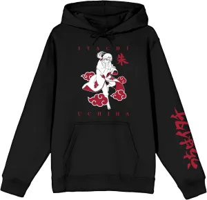 Bioworld Naruto Shippuden Minimal Color Itachi Long Sleeve Black Adult Hooded Sweatshirt