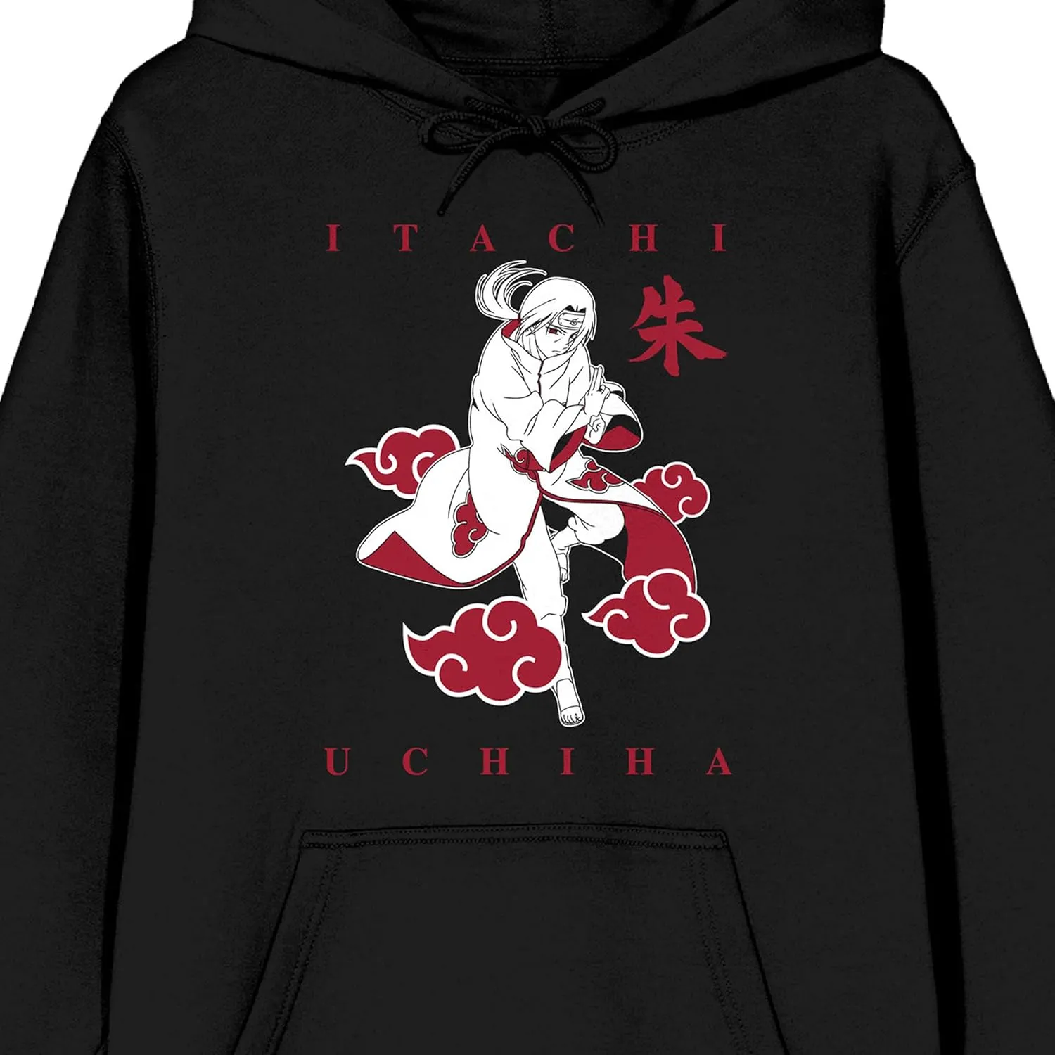 Bioworld Naruto Shippuden Minimal Color Itachi Long Sleeve Black Adult Hooded Sweatshirt