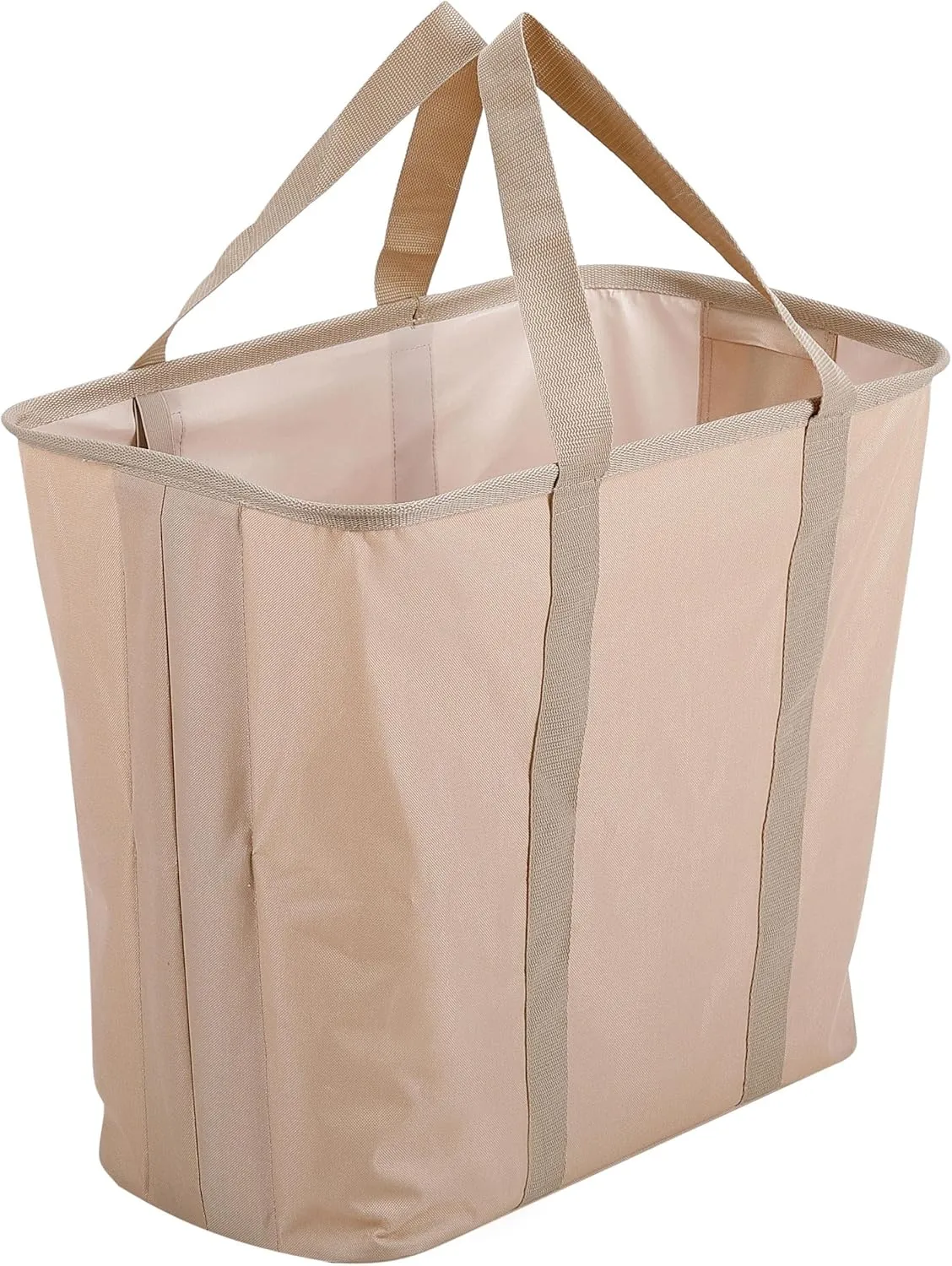 BIRDROCK HOME 75L Collapsible Laundry Basket Caddy - Natural - XL Foldable Tote Bag for Dirty Clothes - Strong Handles - Durable Fabric - Water Resistant - Lightweight