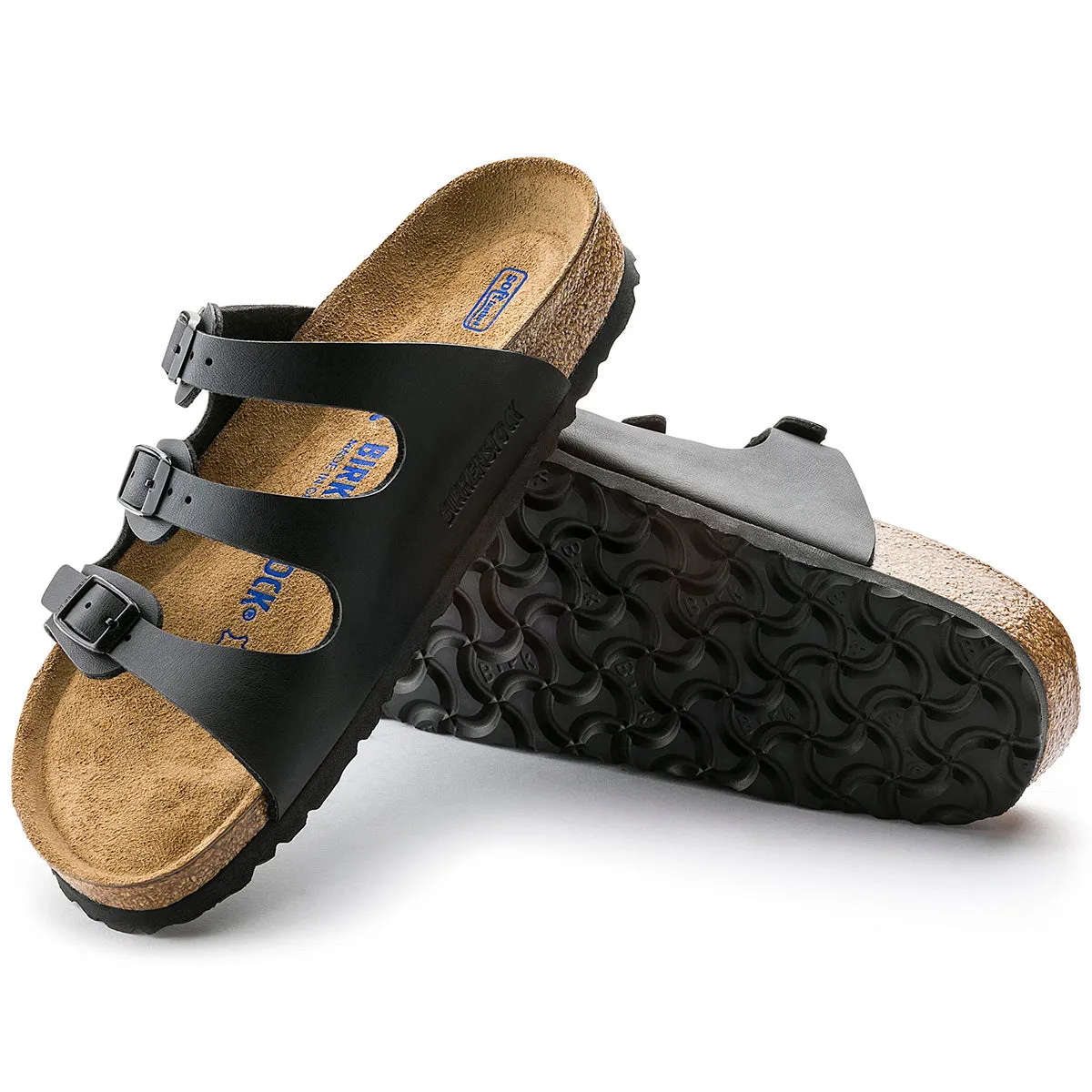 Birkenstock 53011 Florida Soft Footbed Black Birko Flor