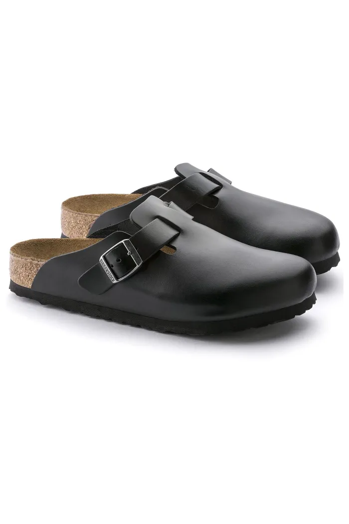 Birkenstock Boston Soft Footbed Regular Width in  Oiled Leather Black