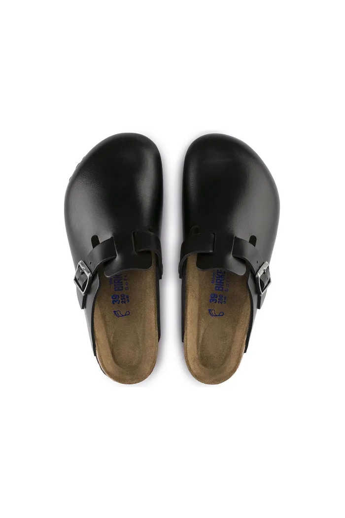 Birkenstock Boston Soft Footbed Regular Width in  Oiled Leather Black