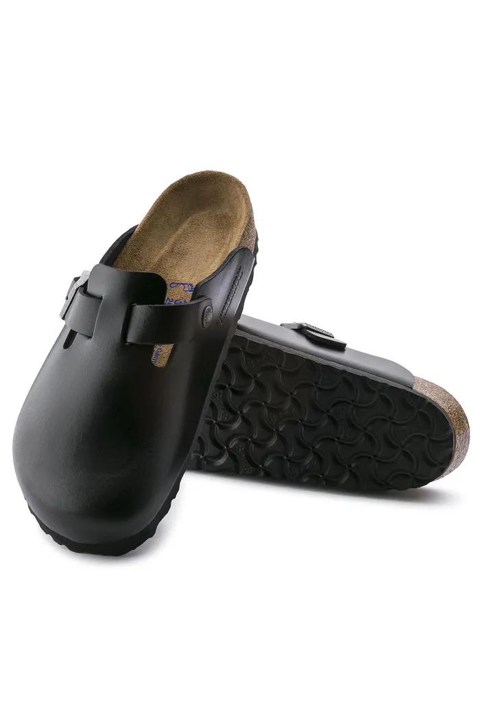 Birkenstock Boston Soft Footbed Regular Width in  Oiled Leather Black