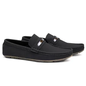 Black Suede  Patent Loafer