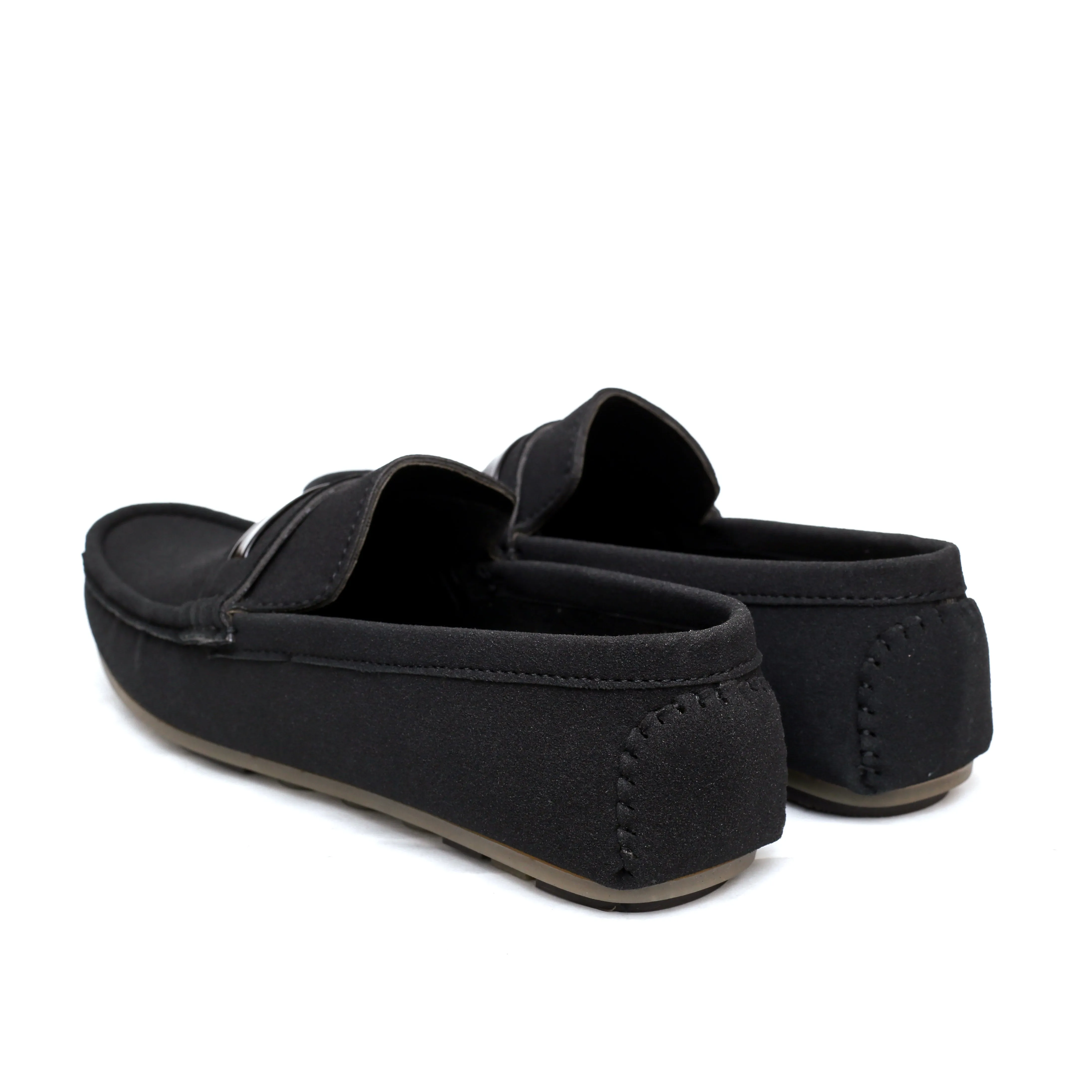 Black Suede  Patent Loafer
