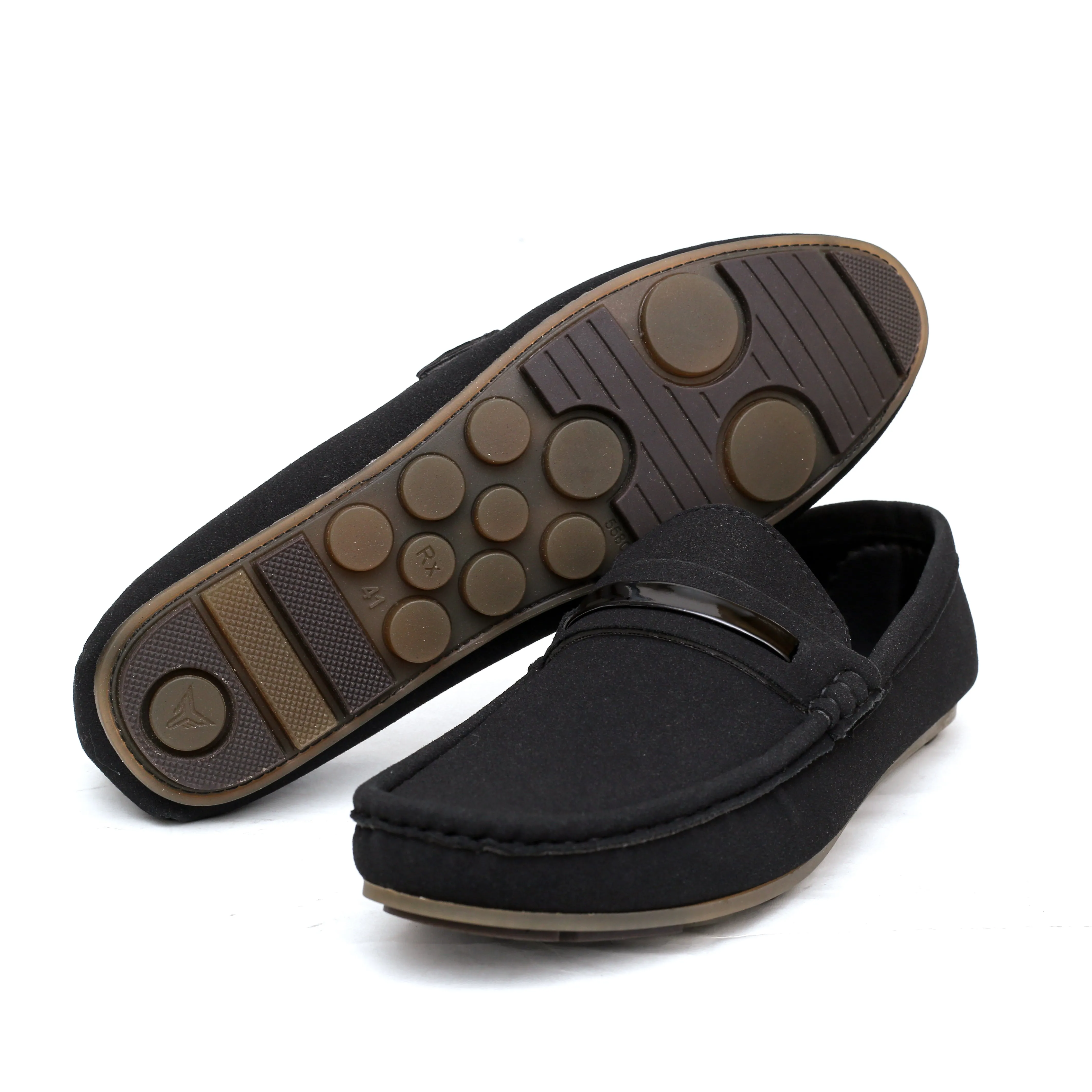 Black Suede  Patent Loafer