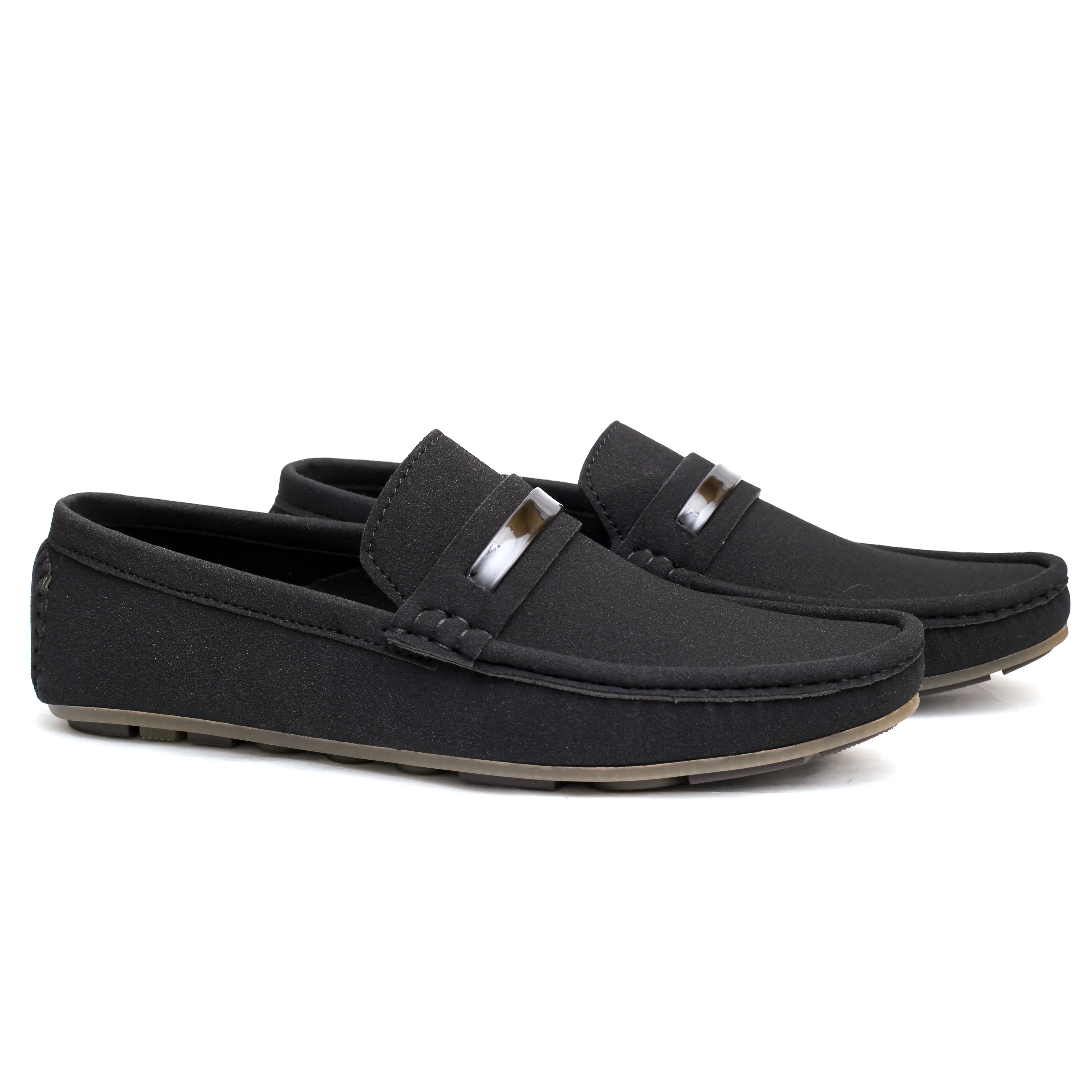 Black Suede  Patent Loafer