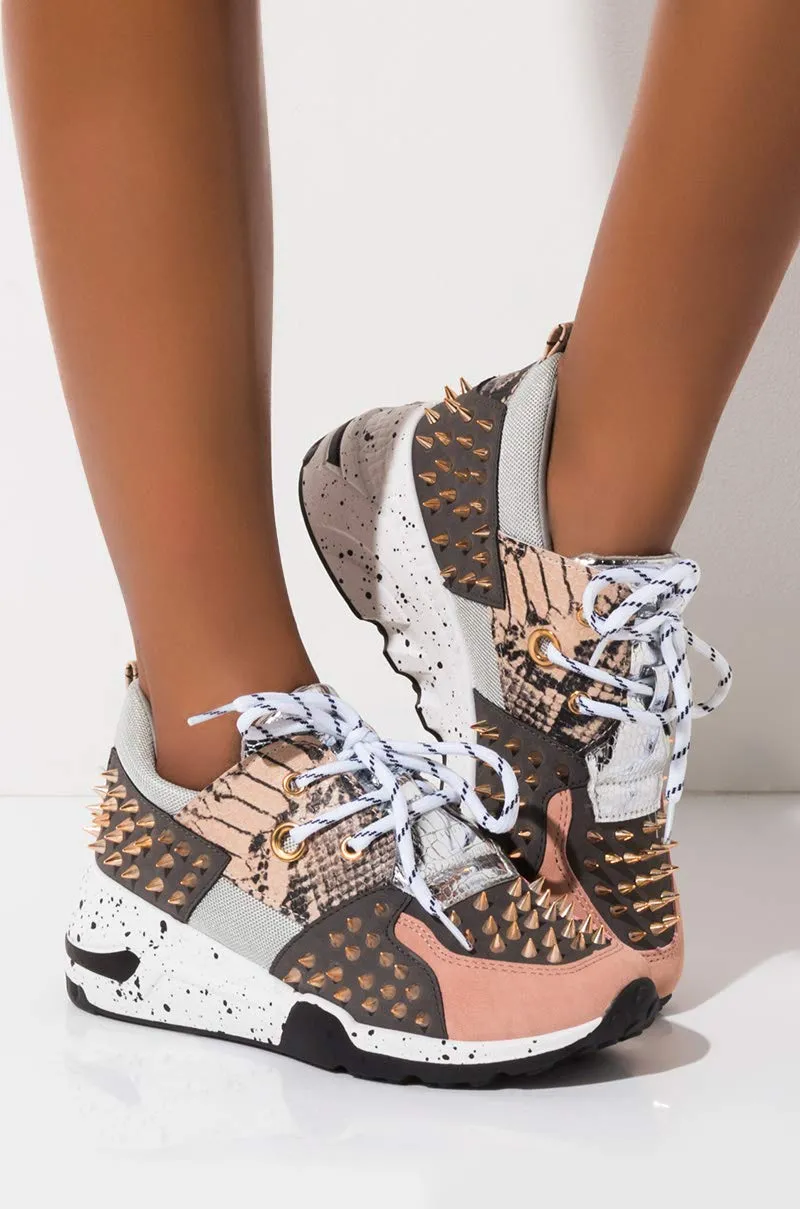 Blush Cape Metal Sole Today only Sneakers Robbin Fashion Spikes Thick Holiday sale Saffron Lace Chunky