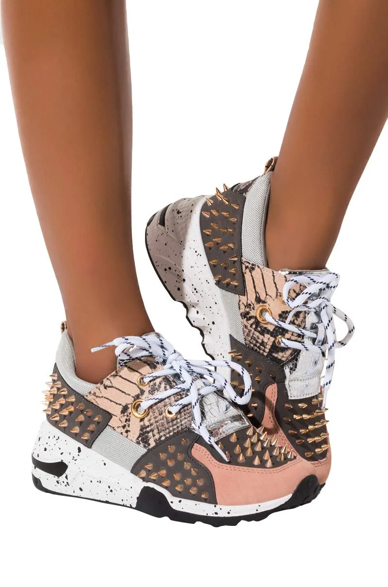 Blush Cape Metal Sole Today only Sneakers Robbin Fashion Spikes Thick Holiday sale Saffron Lace Chunky