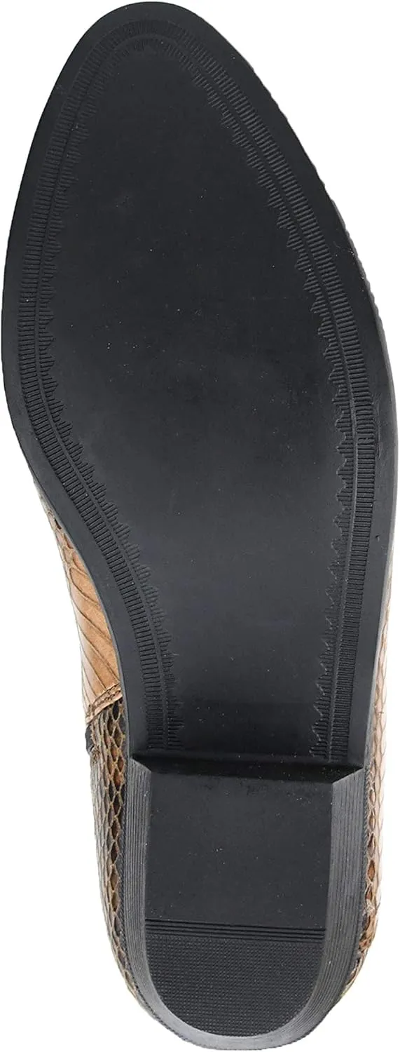 Bolano Adder Mens Dress Boots - Realistic Snake Print, Easy Zipper Slip On Ankle Boots