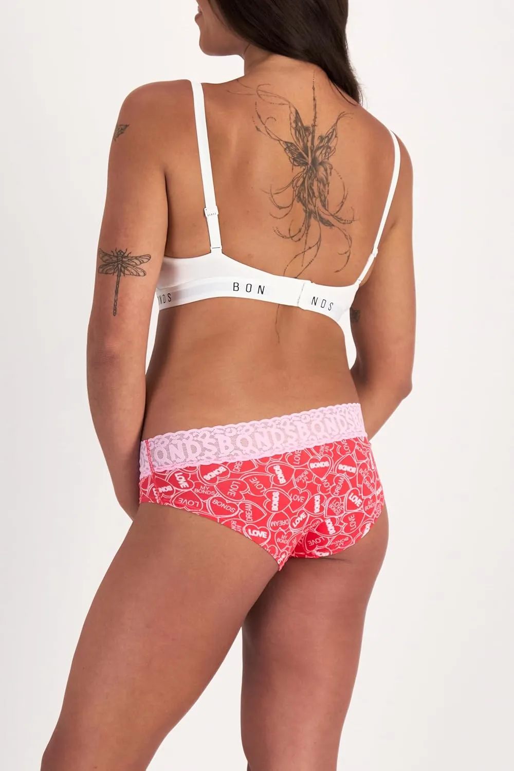 Bonds Women's Underwear Hipster Pack, Lace-top Icons Hipster Panties for Women, Stretchy Cotton-blend Underwear, 3-pack