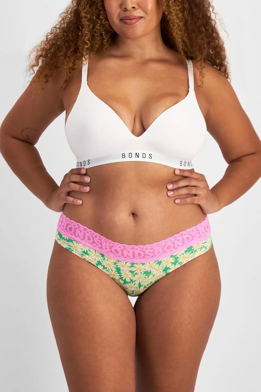 Bonds Women's Underwear Pack, Lace-top Icons Cheeky Panties for Women, Stretchy Cotton-blend Underwear, 3-pack