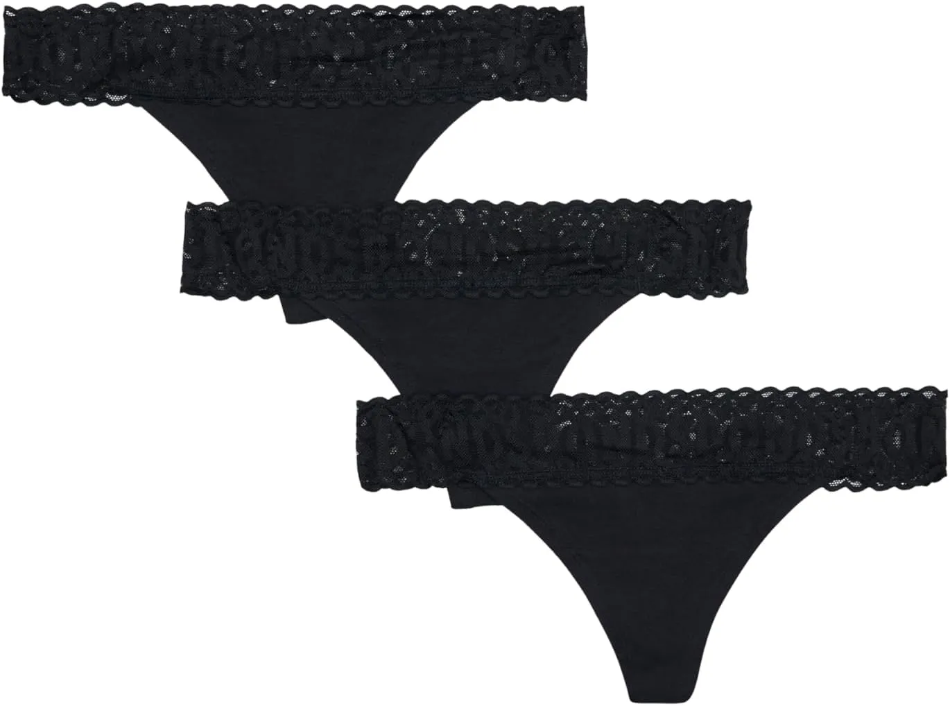 Bonds Women's Underwear Thong Pack, Lace-top Icons Panties for Women, Stretchy Cotton-blend, Low-rise Underwear, 3-pack