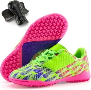 Boys Girls Soccer Cleats Indoor Turf Soccer Football Shoes Artificial Firm Ground Athletic Outdoor Youth Futsal Unisex-Child Lightweight Training Flexible Durable Comfortable Traction Breathable