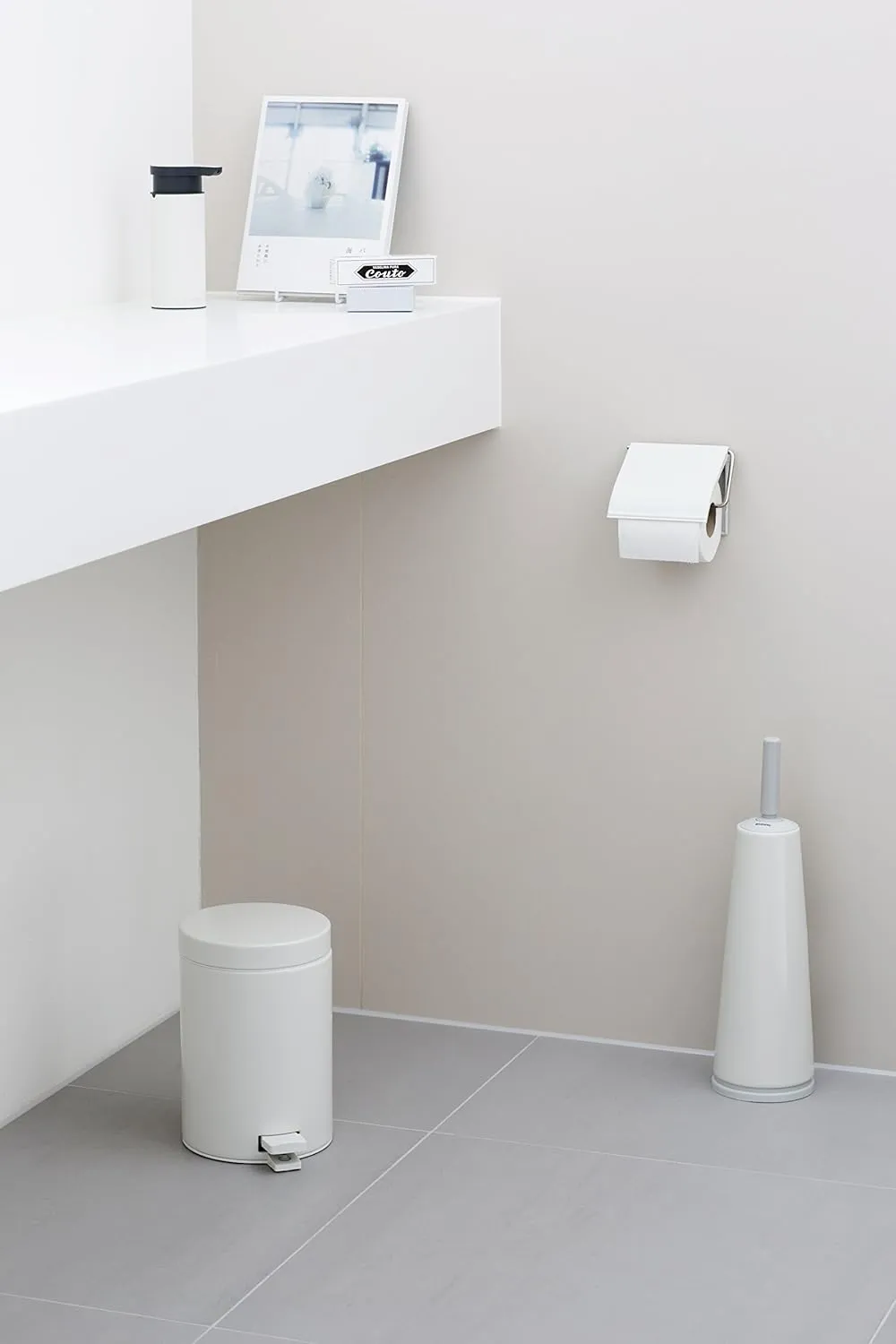 Brabantia Soap Dispenser 6.7oz (White) Handwash, Lotion, Shampoo Pump for Bathroom/Kitchen - Easy Refill, Easy Clean