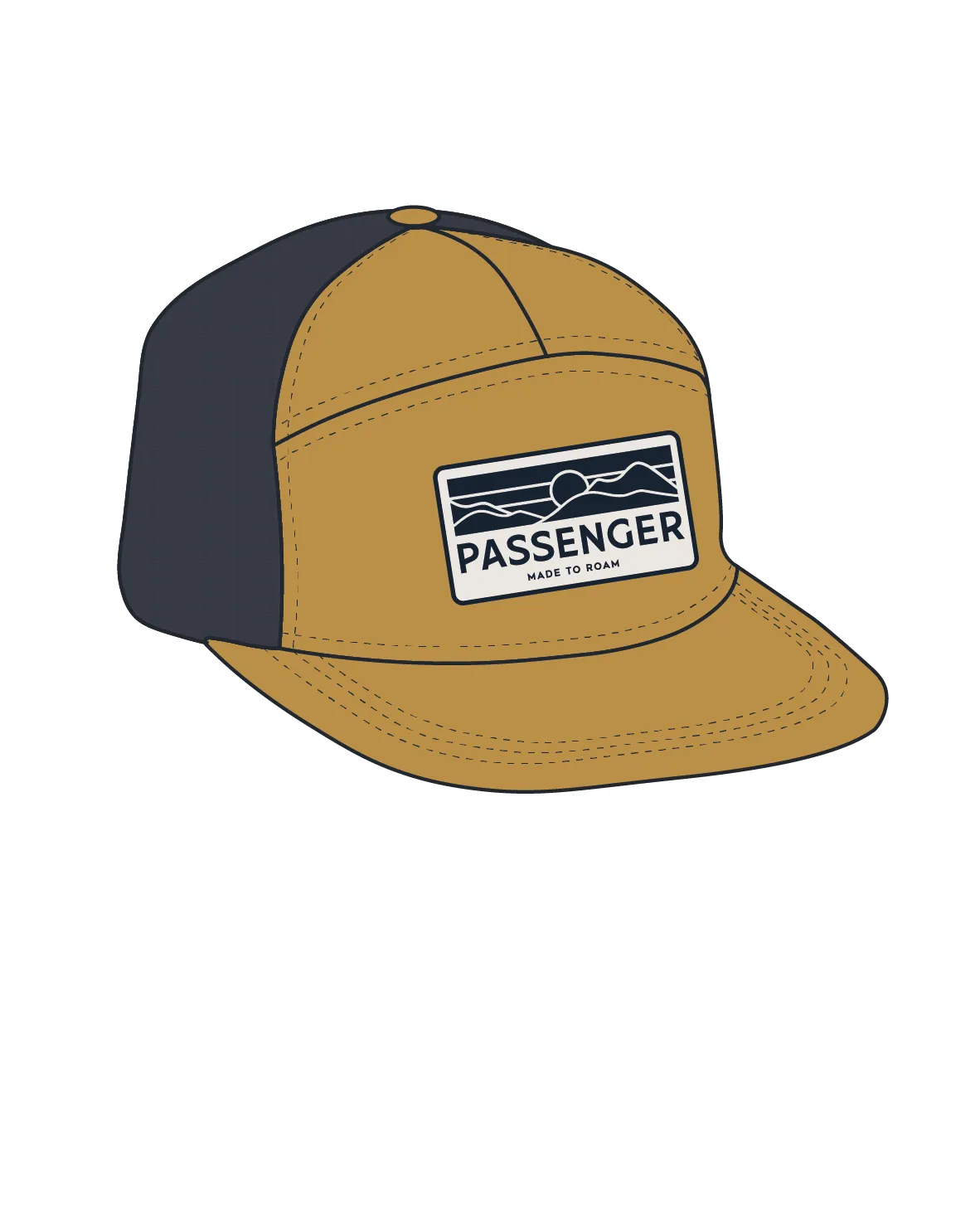 Bright Sky 7 Panel Organic Cotton Trucker Hat - Spruce Yellow