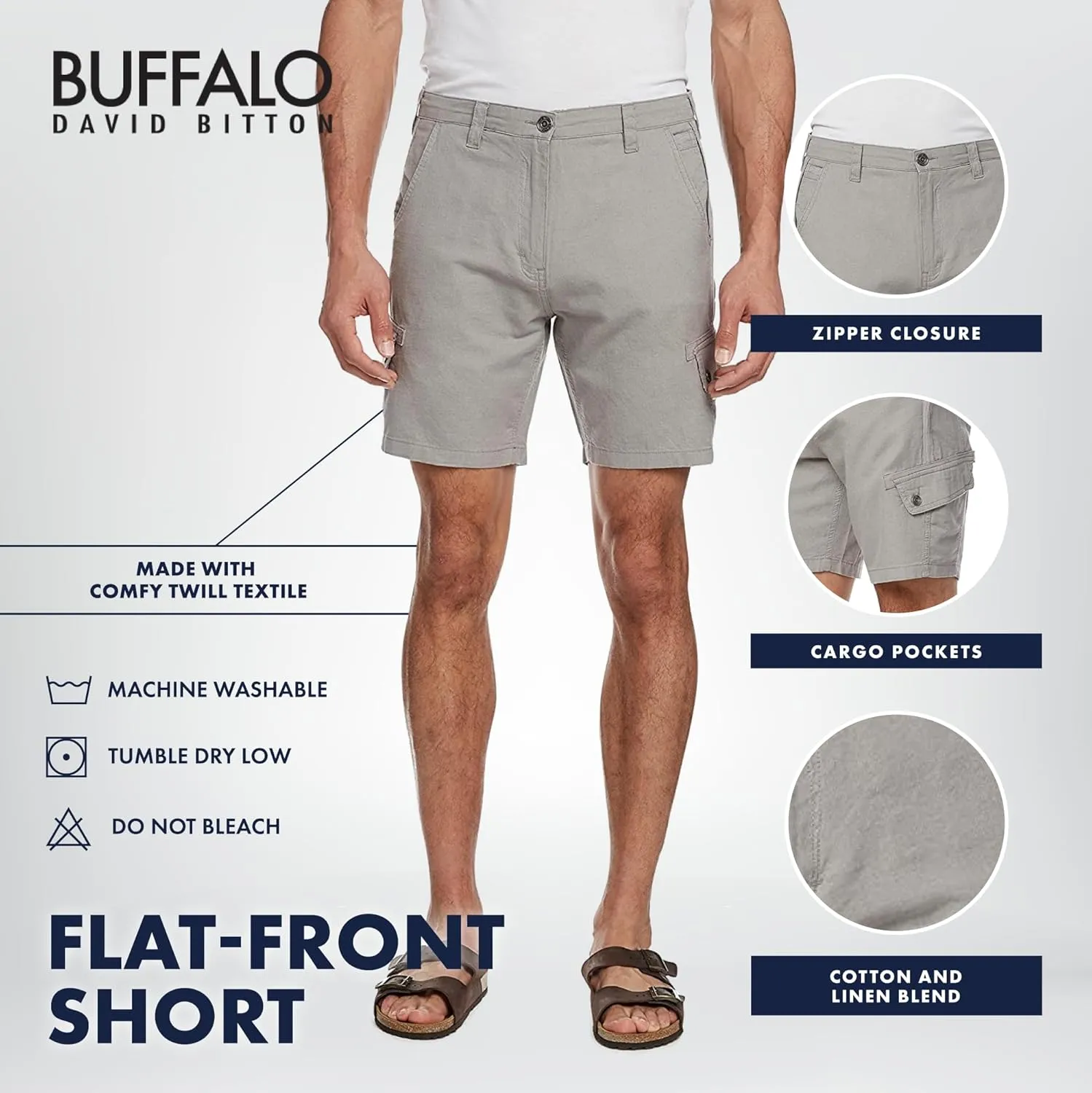 Buffalo David Bitton Men's Flat Front Short