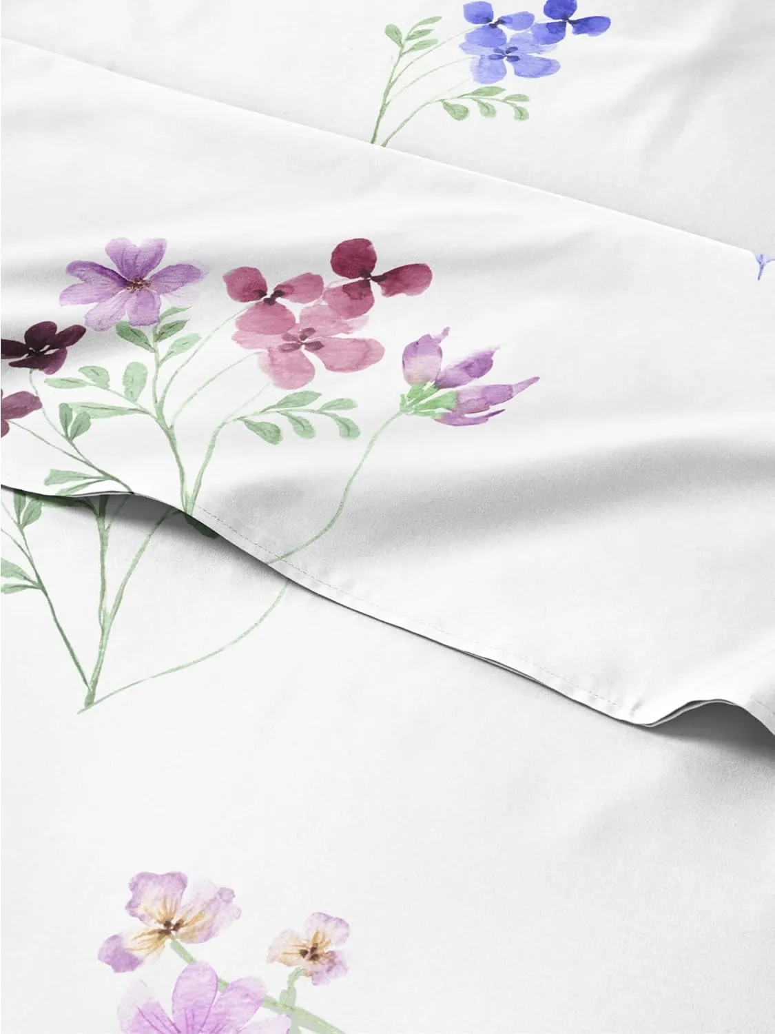 Butterfly Floral Sheets 3 Piece Twin Set – 1 Flat & 1 Fitted Sheet & 1 Pillowcase w/ Deep Pockets – Wrinkle & Fade Free Boho Botanical Flower Bed Set - Comfy, Ultra-Soft, Breathable and Cooling - Posy