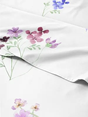 Butterfly Floral Sheets 3 Piece Twin Set – 1 Flat & 1 Fitted Sheet & 1 Pillowcase w/ Deep Pockets – Wrinkle & Fade Free Boho Botanical Flower Bed Set - Comfy, Ultra-Soft, Breathable and Cooling - Posy