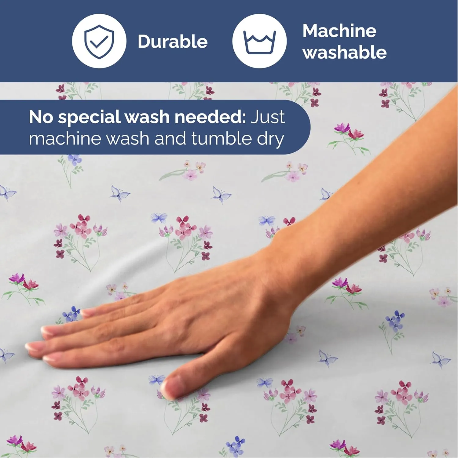 Butterfly Floral Sheets 3 Piece Twin Set – 1 Flat & 1 Fitted Sheet & 1 Pillowcase w/ Deep Pockets – Wrinkle & Fade Free Boho Botanical Flower Bed Set - Comfy, Ultra-Soft, Breathable and Cooling - Posy