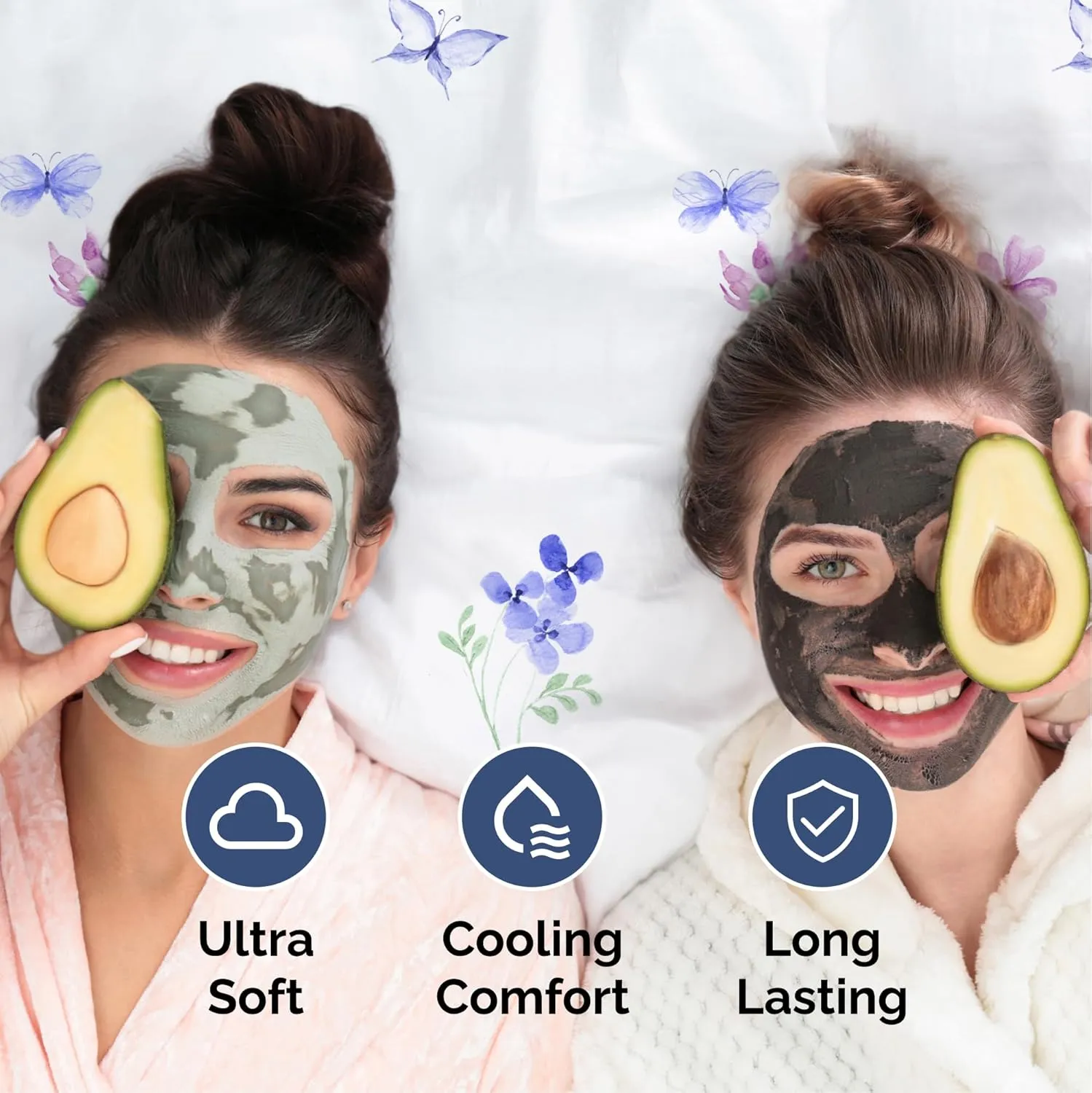 Butterfly Floral Sheets 3 Piece Twin Set – 1 Flat & 1 Fitted Sheet & 1 Pillowcase w/ Deep Pockets – Wrinkle & Fade Free Boho Botanical Flower Bed Set - Comfy, Ultra-Soft, Breathable and Cooling - Posy