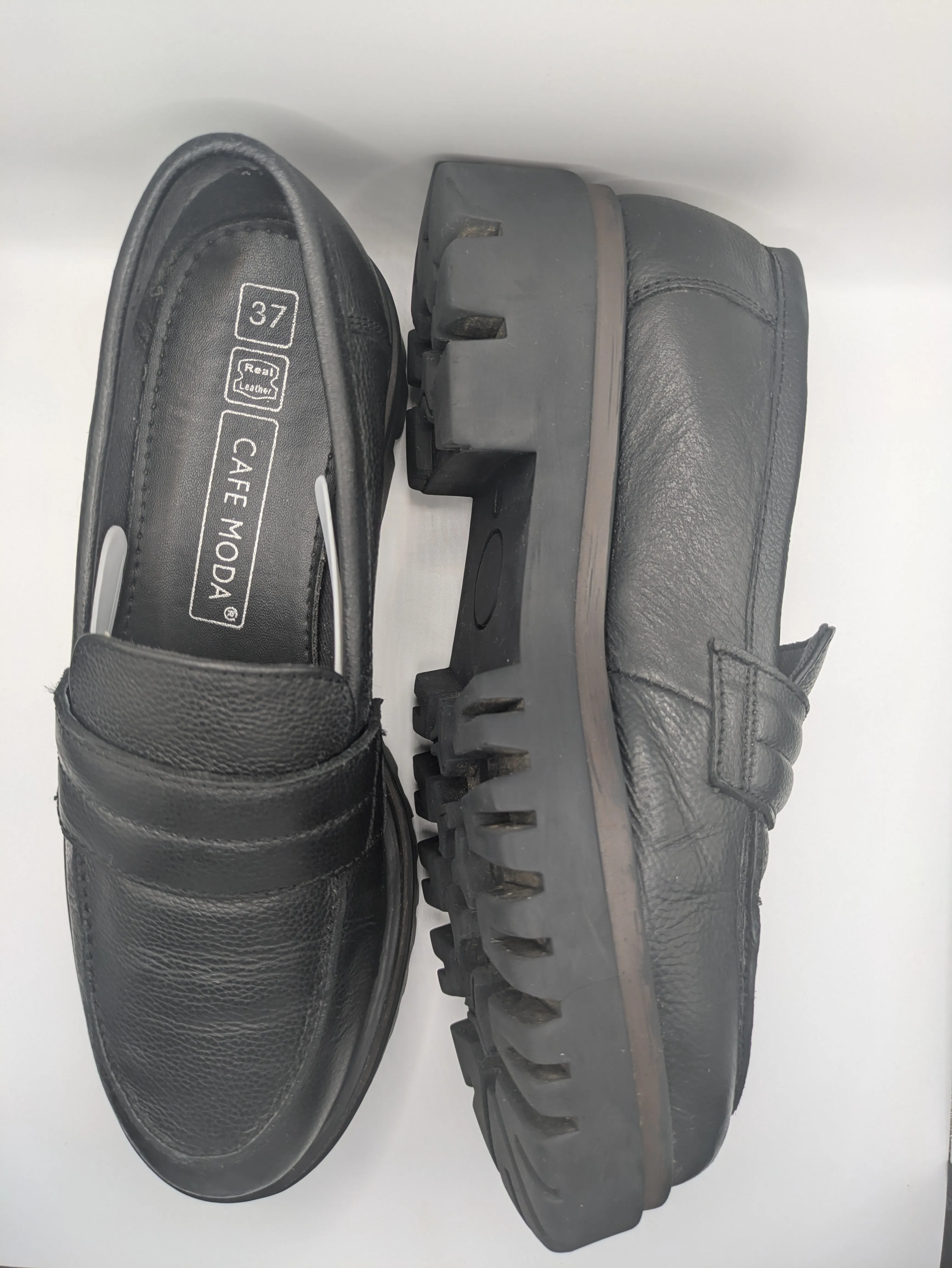 Cafe Moda Comfort® Chunky Loafers – Leather – Black Size: UK 4 / EU 37 / US 6