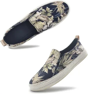 CAIJ Mens Slip On Shoes - Casual Canvas Black Low Top Slip On Shoes