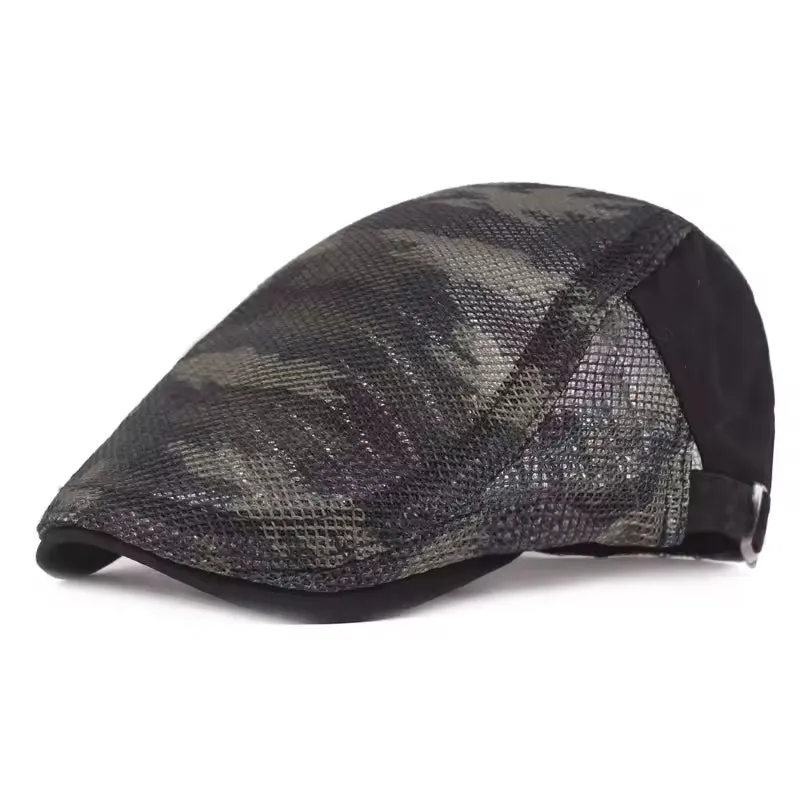 Camouflage Mesh Flat Cap - Fushia