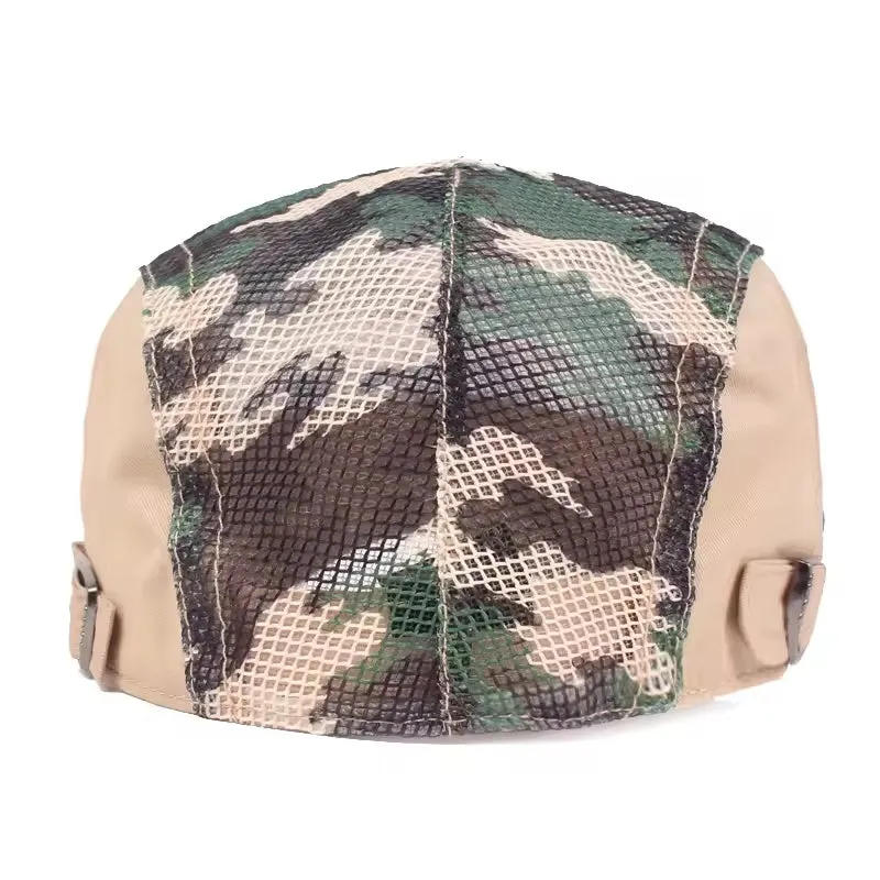 Camouflage Mesh Flat Cap - Fushia