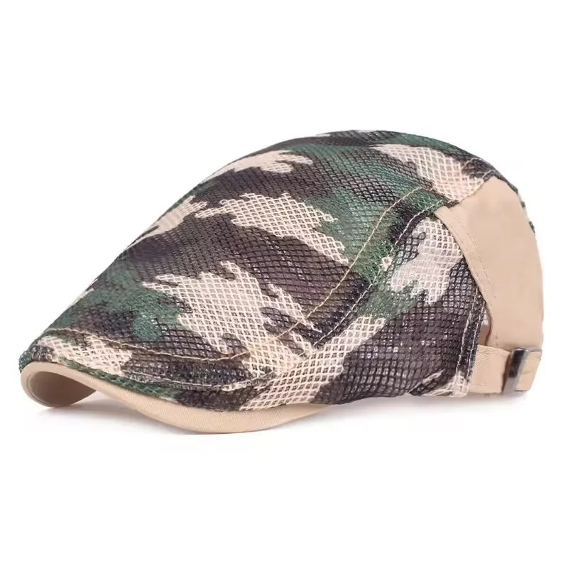 Camouflage Mesh Flat Cap - Fushia