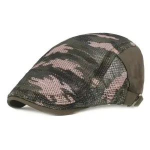 Camouflage Mesh Flat Cap - Fushia