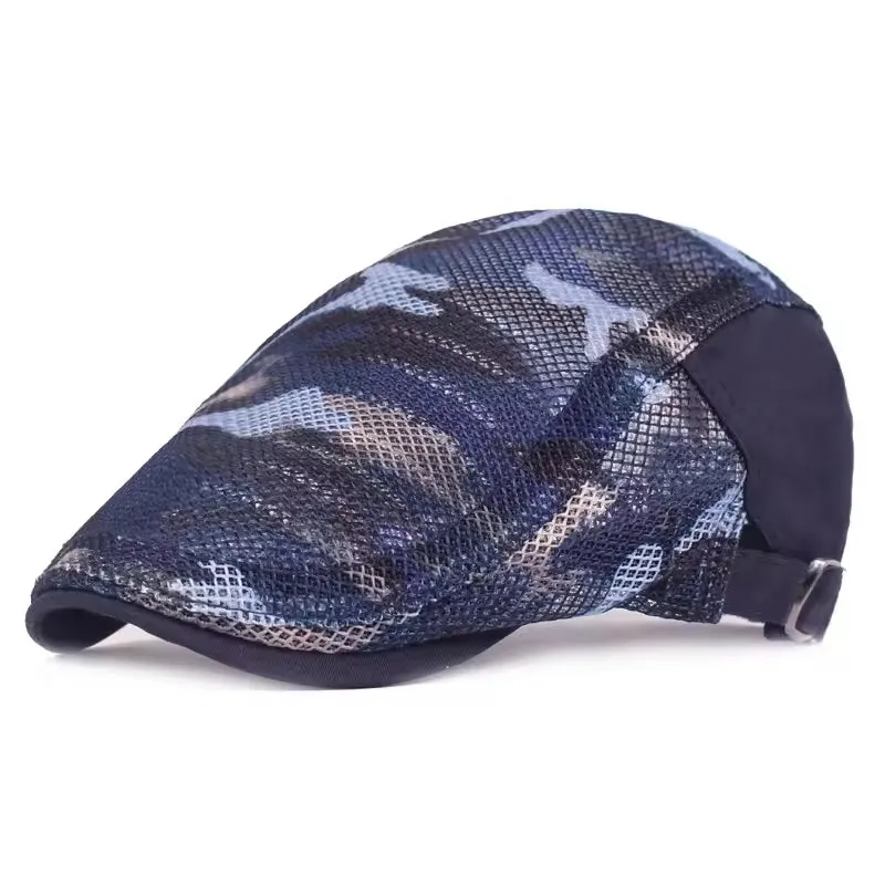 Camouflage Mesh Flat Cap - Fushia