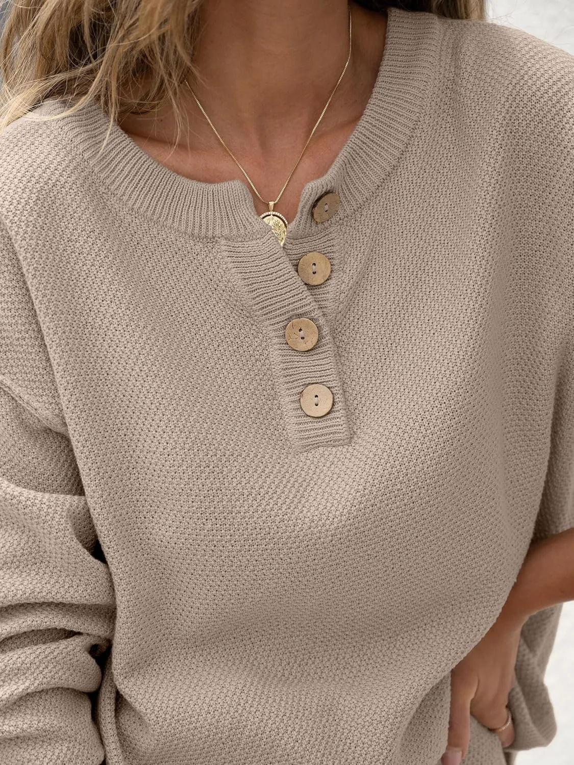 Caracilia Women Oversized Lounge Sets Waffle Knit Casual 2 Piece Outfit Matching Loose Sweater Set 2024 Travel Comfy Clothing