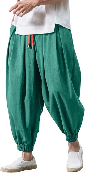 Cargo Work Pant Mens Drawstring Casual Lounge Pants Sports Running Fitness Gym Sweatpants Loose Joggers