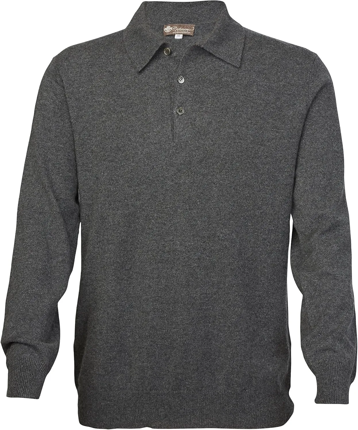 Cashmere Boutique 100% Pure Cashmere Polo Pullover Sweater for Men – Polo Neck, Long Sleeve, Lightweight, Soft & Warm Sweater