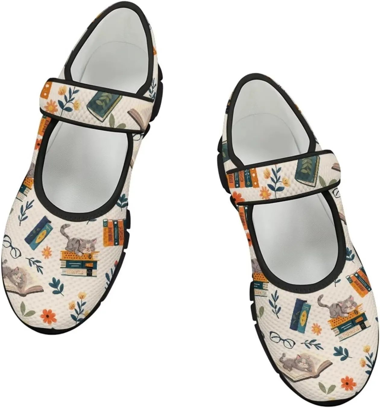 Casual Sneakers for Women Breathable Lightweight Mary Jane Shoes Non Slip Fashion Outdoor Tennis Work Flats