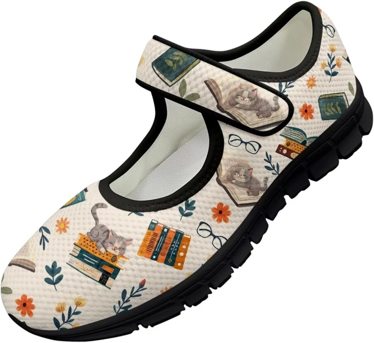 Casual Sneakers for Women Breathable Lightweight Mary Jane Shoes Non Slip Fashion Outdoor Tennis Work Flats
