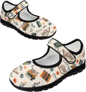Casual Sneakers for Women Breathable Lightweight Mary Jane Shoes Non Slip Fashion Outdoor Tennis Work Flats